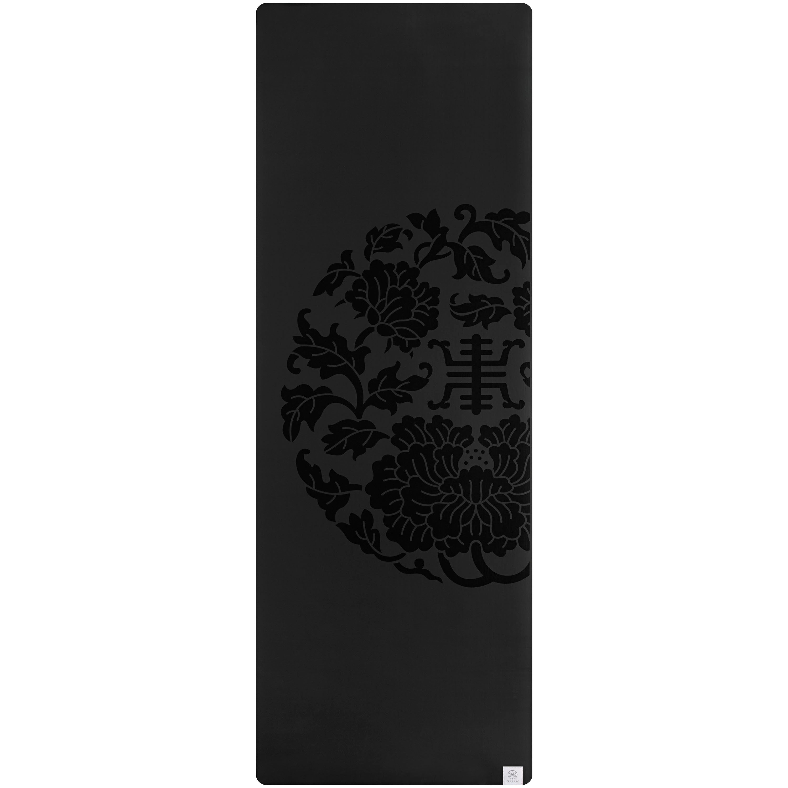 Gaiam Performance Dry-Grip Yoga Mat (5mm) Black flat